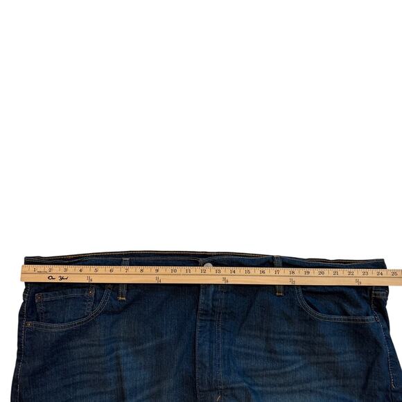 Levis 502 Jeans Mens Sz 50x30 (49x28) Blue Tapered Leg Stretch Distressed Denim - Picture 8 of 11
